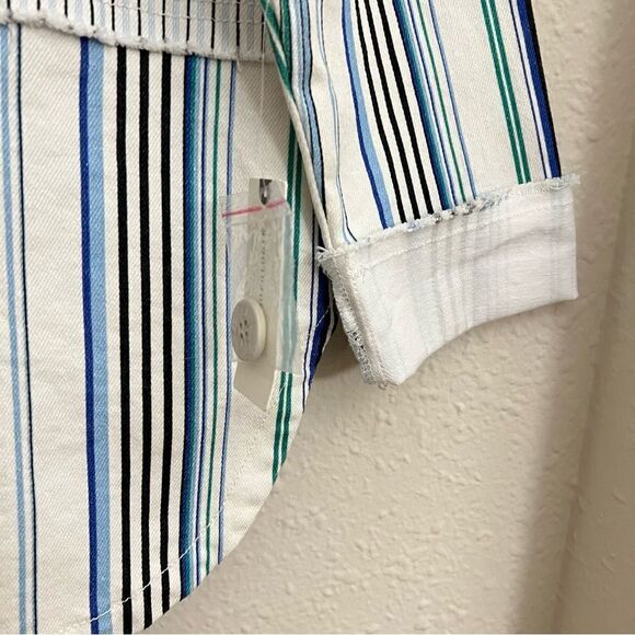 Anthropologie Maeve Striped Button Down Shacket Shirt Jacket NEW Size Medium - Picture 9 of 12